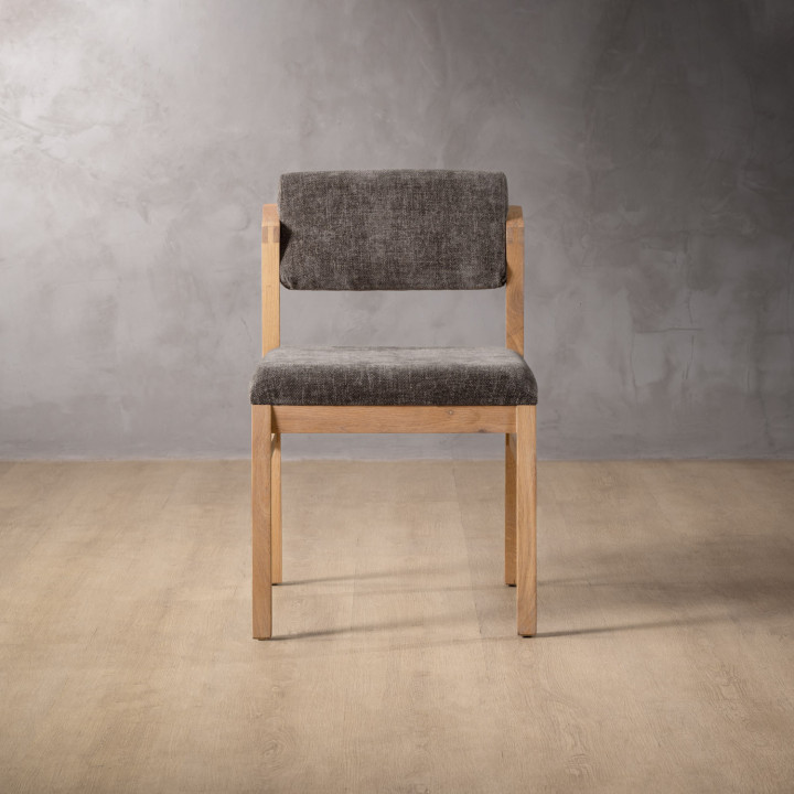 Jozi Fabric Dining Chair - Oak - Storm Wave - 2