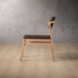 Jozi Fabric Dining Chair - Oak - Storm Wave - 3