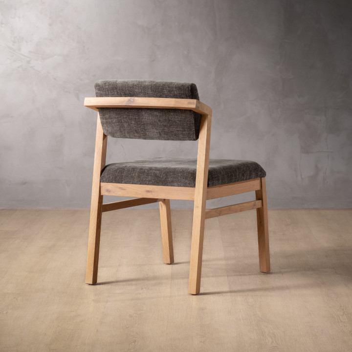 Jozi Fabric Dining Chair - Oak - Storm Wave - 4