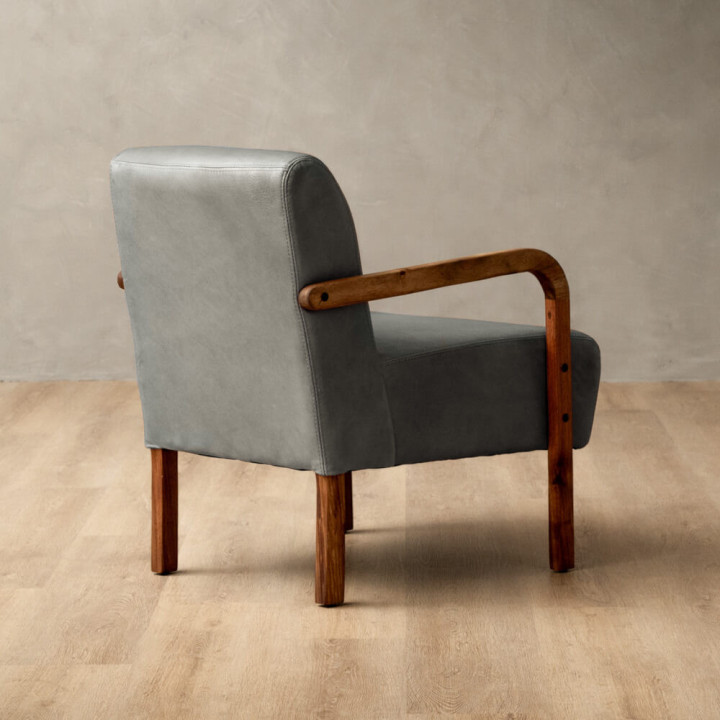 Demo - Palmiet Leather Chair - Blackwood - Pepper - 6