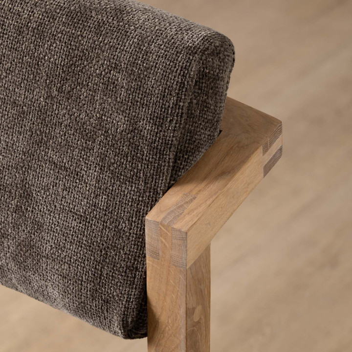 Jozi Fabric Dining Chair - Oak - Storm Wave - 6