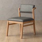 Jozi Leather Dining Chair - Oak - Pepper - 1