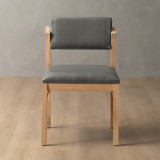 Jozi Leather Dining Chair - Oak - Pepper - 2
