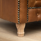 Chesterfield Leather Armchair - Butterscotch - 8