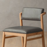 Jozi Leather Dining Chair - Oak - Pepper - 5