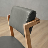 Jozi Leather Dining Chair - Oak - Pepper - 6