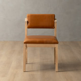 Jozi Leather Dining Chair - Oak - Ginger - 2