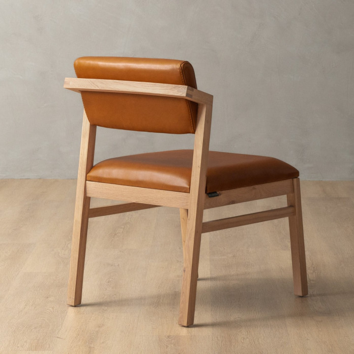 Jozi Leather Dining Chair - Oak - Ginger - 4