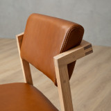 Jozi Leather Dining Chair - Oak - Ginger - 5