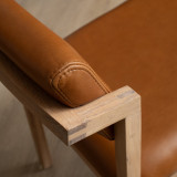 Jozi Leather Dining Chair - Oak - Ginger - 6