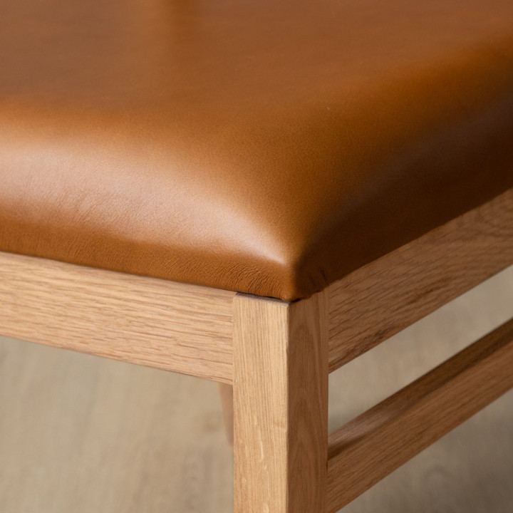 Jozi Leather Dining Chair - Oak - Ginger - 8