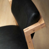 Jozi Leather Dining Chair - Oak - Black - 2