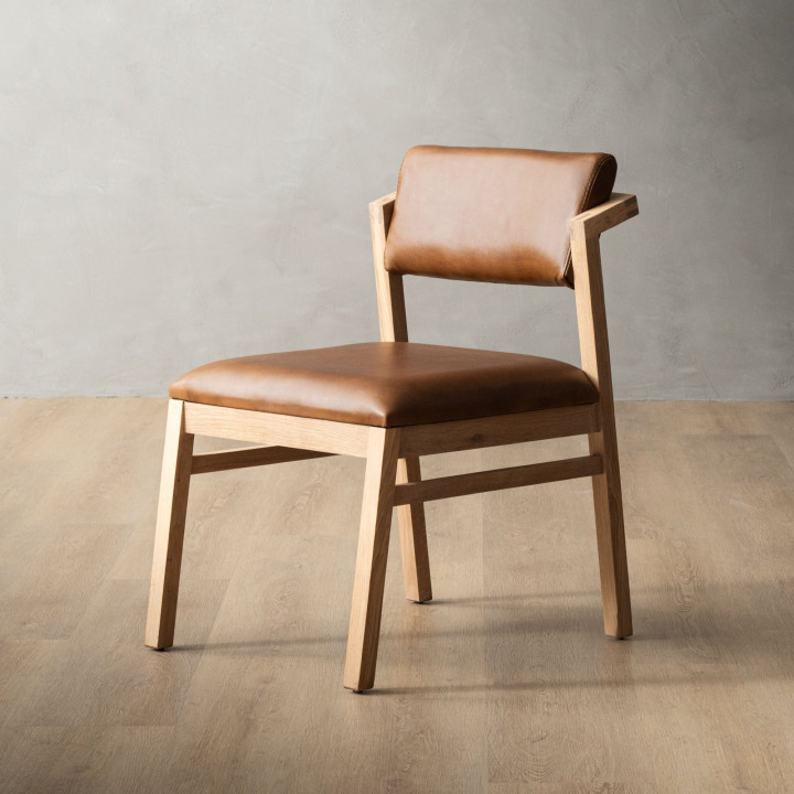 Jozi Leather Dining Chair - Oak - Butterscotch - 1