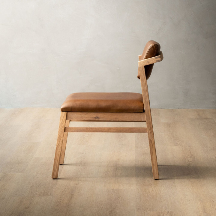 Jozi Leather Dining Chair - Oak - Butterscotch - 4