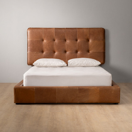 Ravelin Montanelle Leather Bed - Queen - Cinnamon