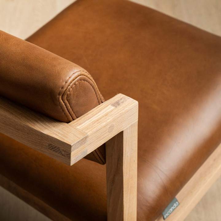 Jozi Leather Dining Chair - Oak - Butterscotch - 7