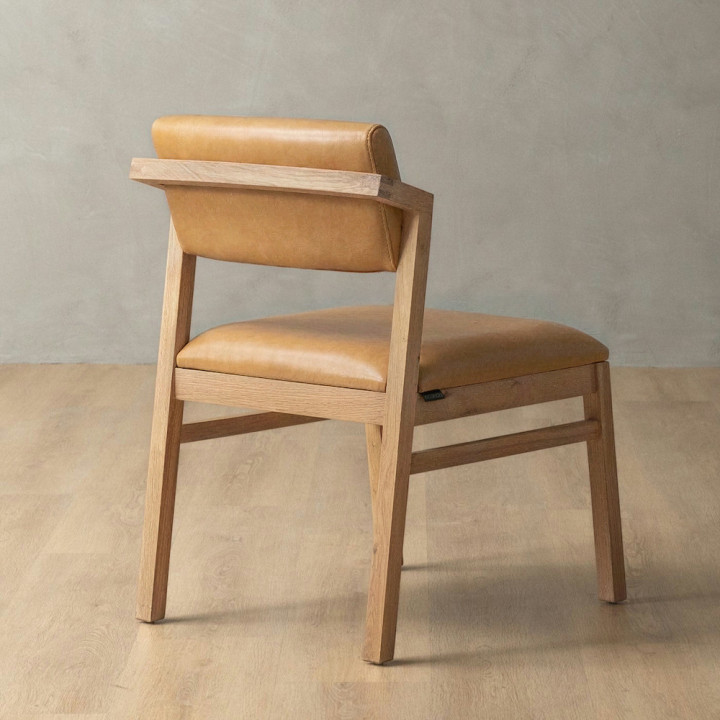 Jozi Leather Dining Chair - Oak - Desert - 2