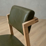 Jozi Leather Dining Chair - Oak - Olive - 3