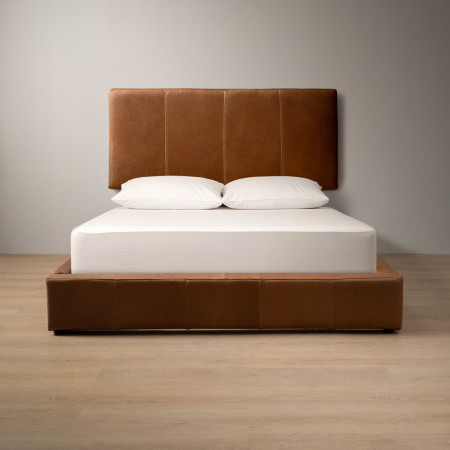 Emberley Montanelle Leather Bed - Queen - Cinnamon