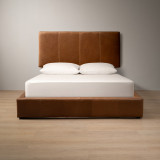 Emberley Montanelle Leather Bed - Queen - Cinnamon - 1