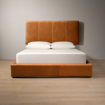 Emberley Montanelle Leather Bed - Queen - Tan