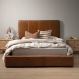 Emberley Montanelle Leather Bed - King XL - Cinnamon - 2