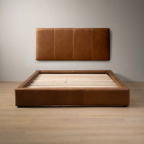 Emberley Montanelle Leather Bed - King XL - Cinnamon - 4