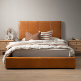 Emberley Montanelle Leather Bed - King XL - Tan - 2