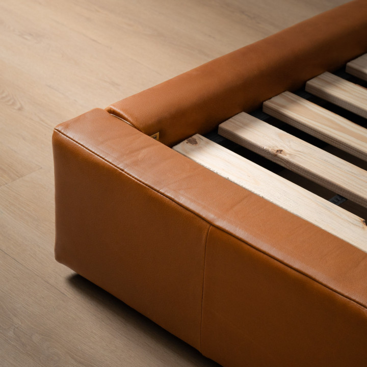 Emberley Montanelle Leather Bed - King XL - Tan - 6