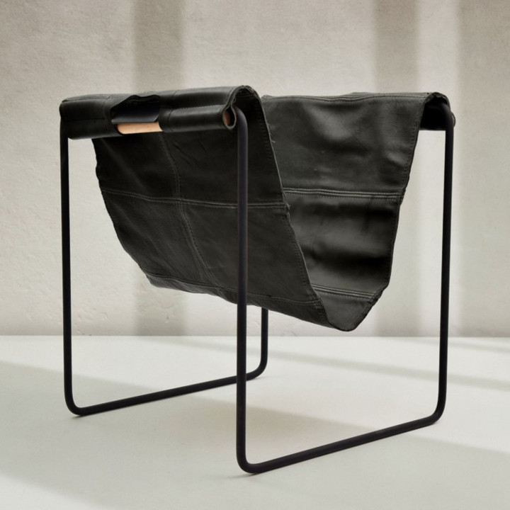 Firewood Log Carrier with Stand - Black - 1