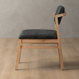 Jozi Leather Dining Chair - Oak - Midnight - 3