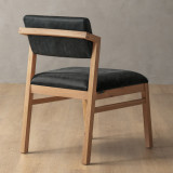 Jozi Leather Dining Chair - Oak - Midnight - 4