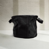 LARGE Leather Planter/Storage Baskets - Black - 1