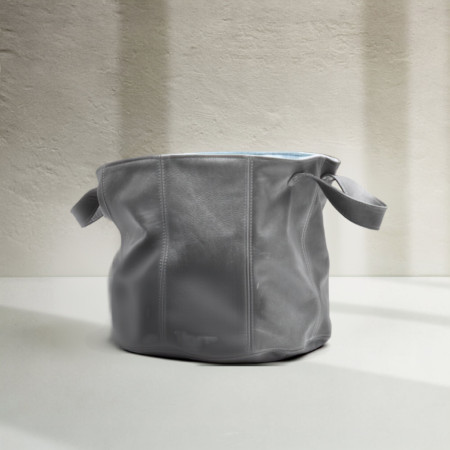 LARGE Leather Planter/Storage Baskets - Pepper