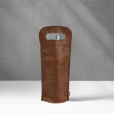 Single Leather Wine Bag - Single - Butterscotch