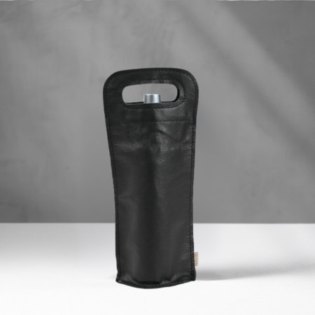 Single Leather Wine Bag - Single - Black
