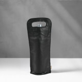 Single Leather Wine Bag - Single - Black - 1