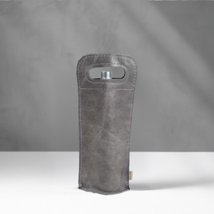 Single Leather Wine Bag - Single - Pepper - 1
