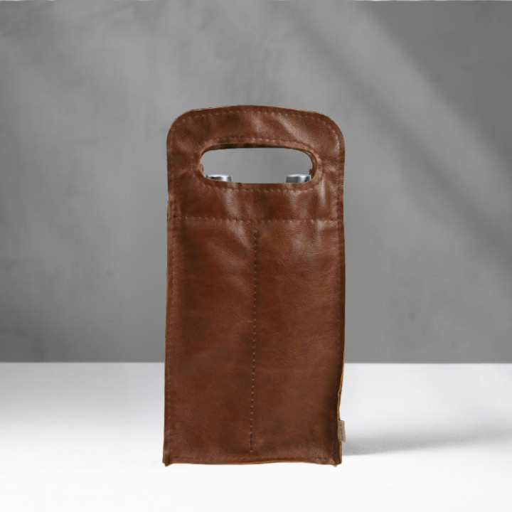 Double Leather Wine Bag - Butterscotch - 1