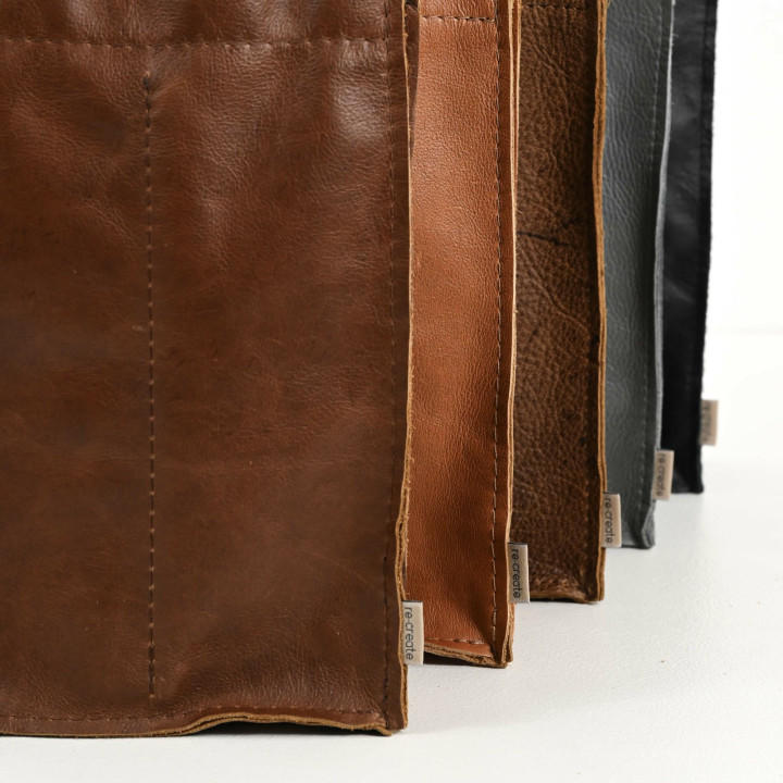 Double Leather Wine Bag - Caramel - 3