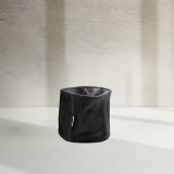 SMALL Leather Planter/Storage Baskets - Black - 1