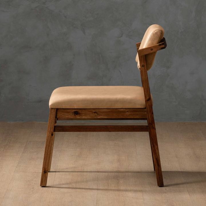 Jozi Leather Dining Chair - Blackwood - Desert - 3