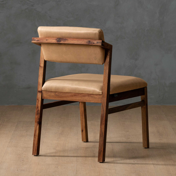 Jozi Leather Dining Chair - Blackwood - Desert - 4