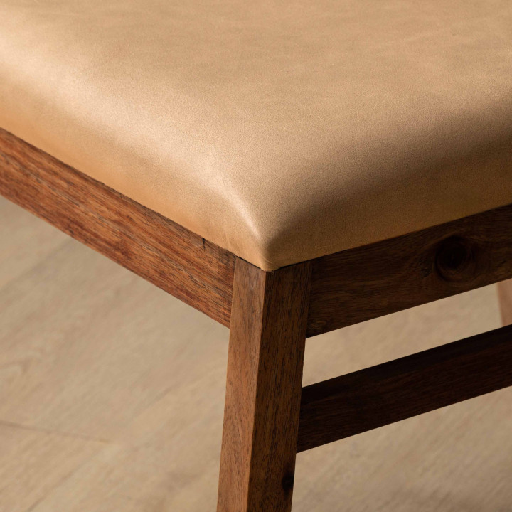 Jozi Leather Dining Chair - Blackwood - Desert - 5