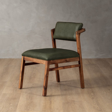 Jozi Leather Dining Chair - Blackwood - Olive