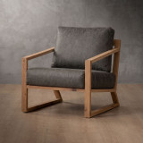 Clarens Leather Armchair - Oak - Charcoal - 1
