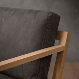 Clarens Leather Armchair - Oak - Charcoal - 2
