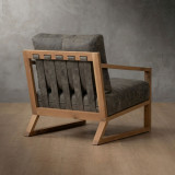 Clarens Leather Armchair - Oak - Charcoal - 3