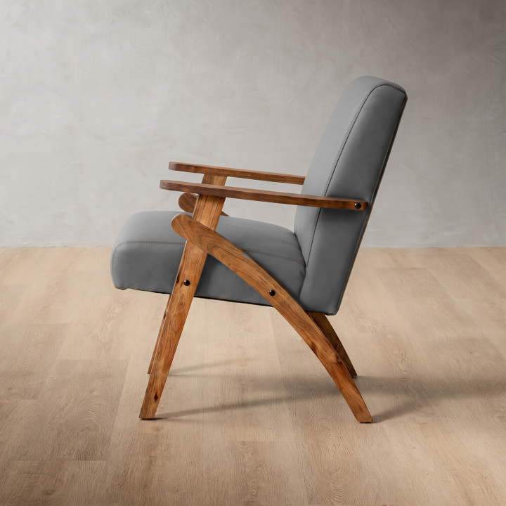 Gariep Leather Armchair - Blackwood - Pepper - 2
