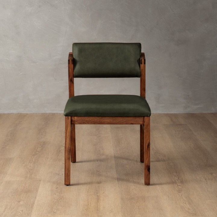 Jozi Leather Dining Chair - Blackwood - Olive - 2